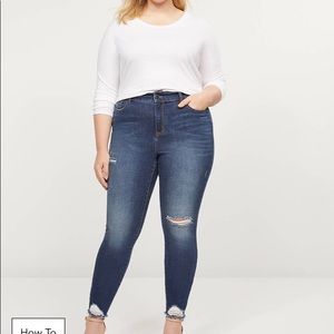 HP • Lane Bryant Curvy High-Rise Destructed Skinny